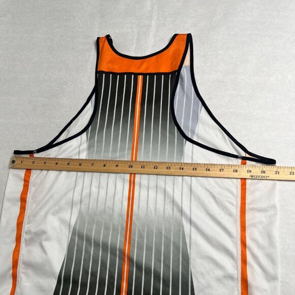 Vintage Nike FT58 Dri-Fit Mens Tank Top Large White Gray Orange Striped - Picture 4 of 6